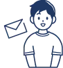メールを受信するイラスト